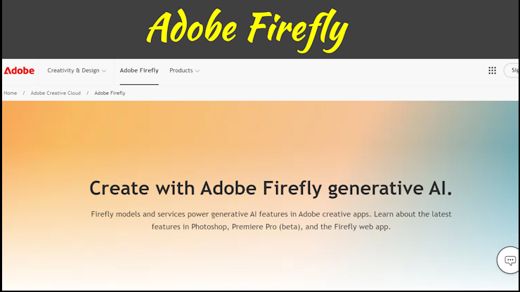 A screenshot of the Adobe Firefly homepage.