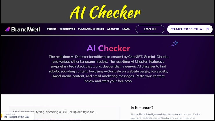 A screenshot of the AI Checker homepage.