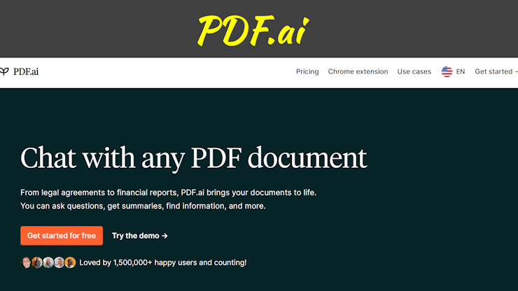 A screenshot of the PDF.ai homepage.