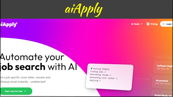 A screenshot of the AIApply homepage.